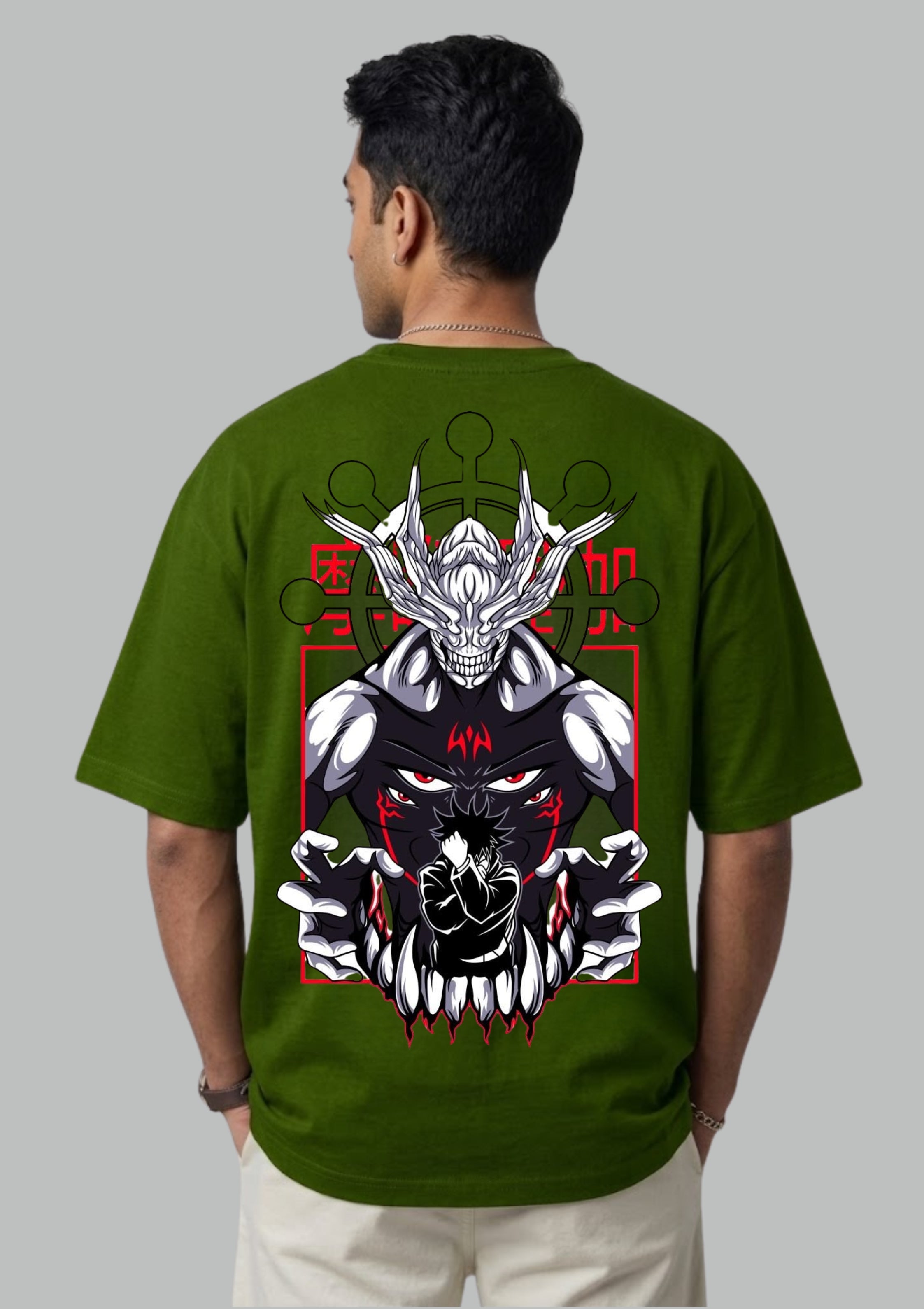Dark Demon Anime Graphic Oversized T-Shirt | 100% Cotton | 220 GSM