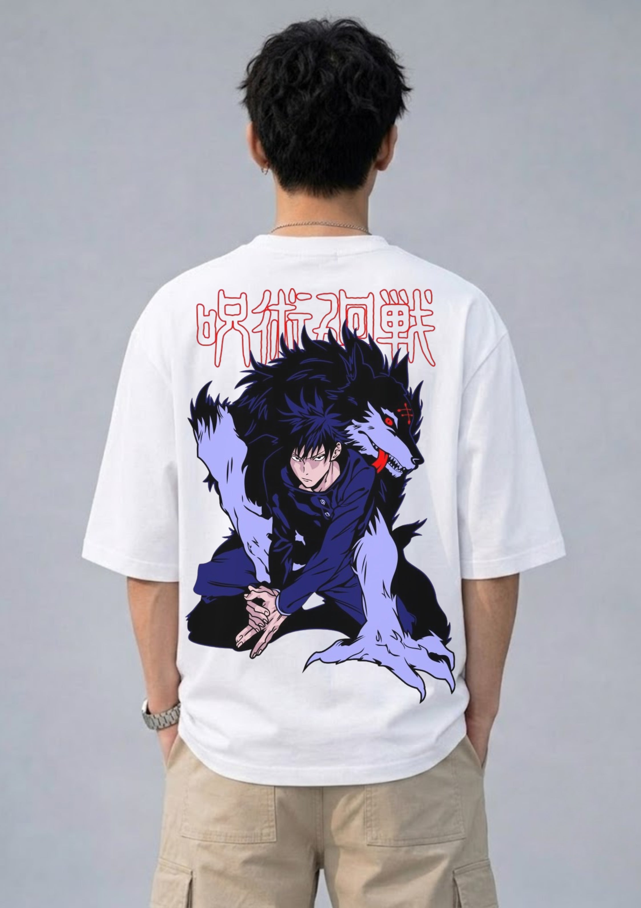 Shadow Wolf Anime Graphic Oversized T-Shirt | 100% Cotton | 220 GSM