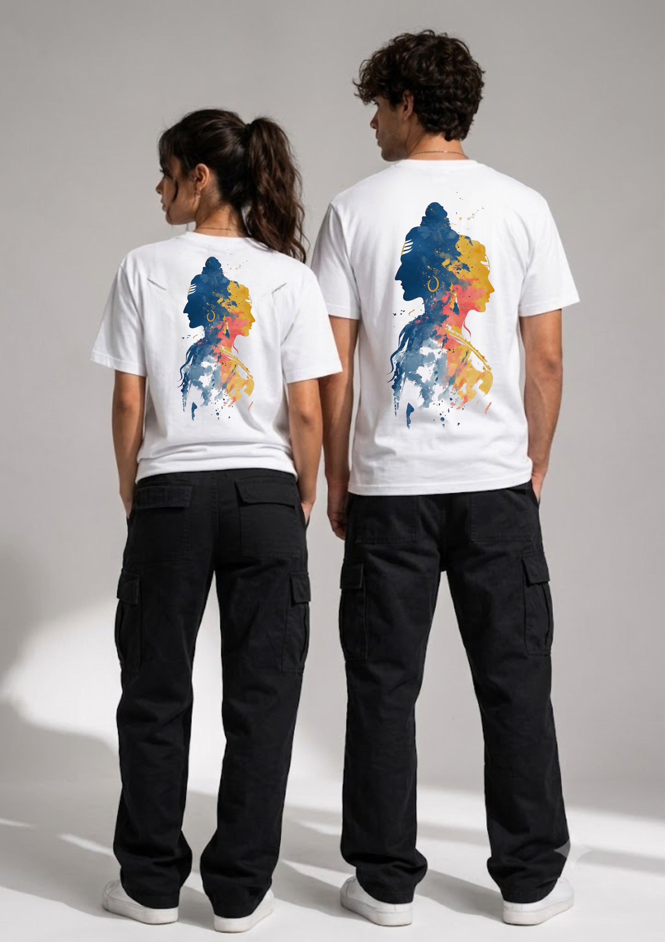 Mahadev Watercolour Art Graphic Unisex Oversized T-Shirt | 220 GSM | 100% Cotton