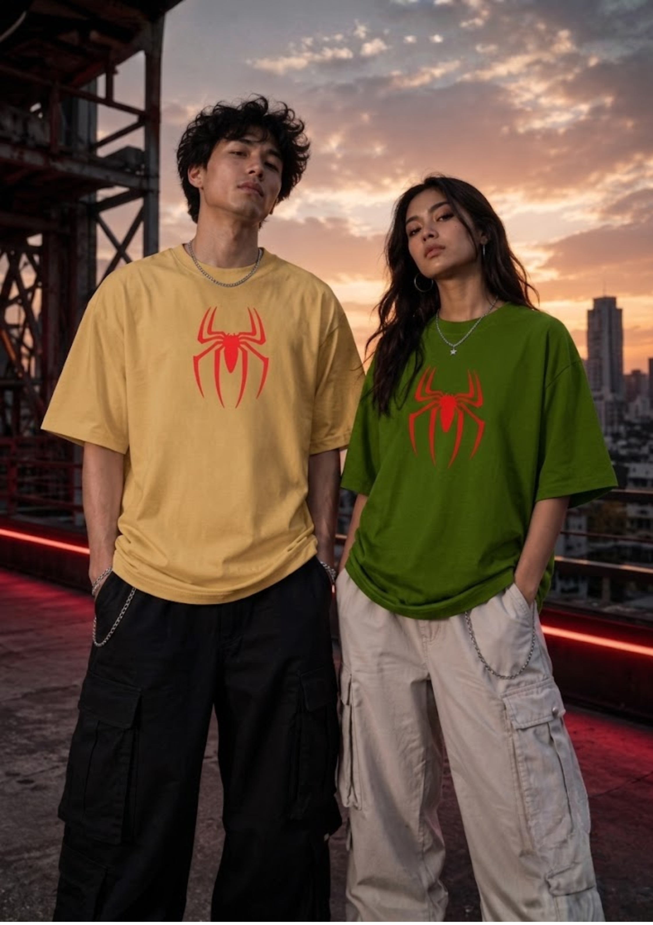 Spider Graphic Oversized Unisex T-Shirt | 220 GSM | 100% Cotton Premium Streetwear Tee