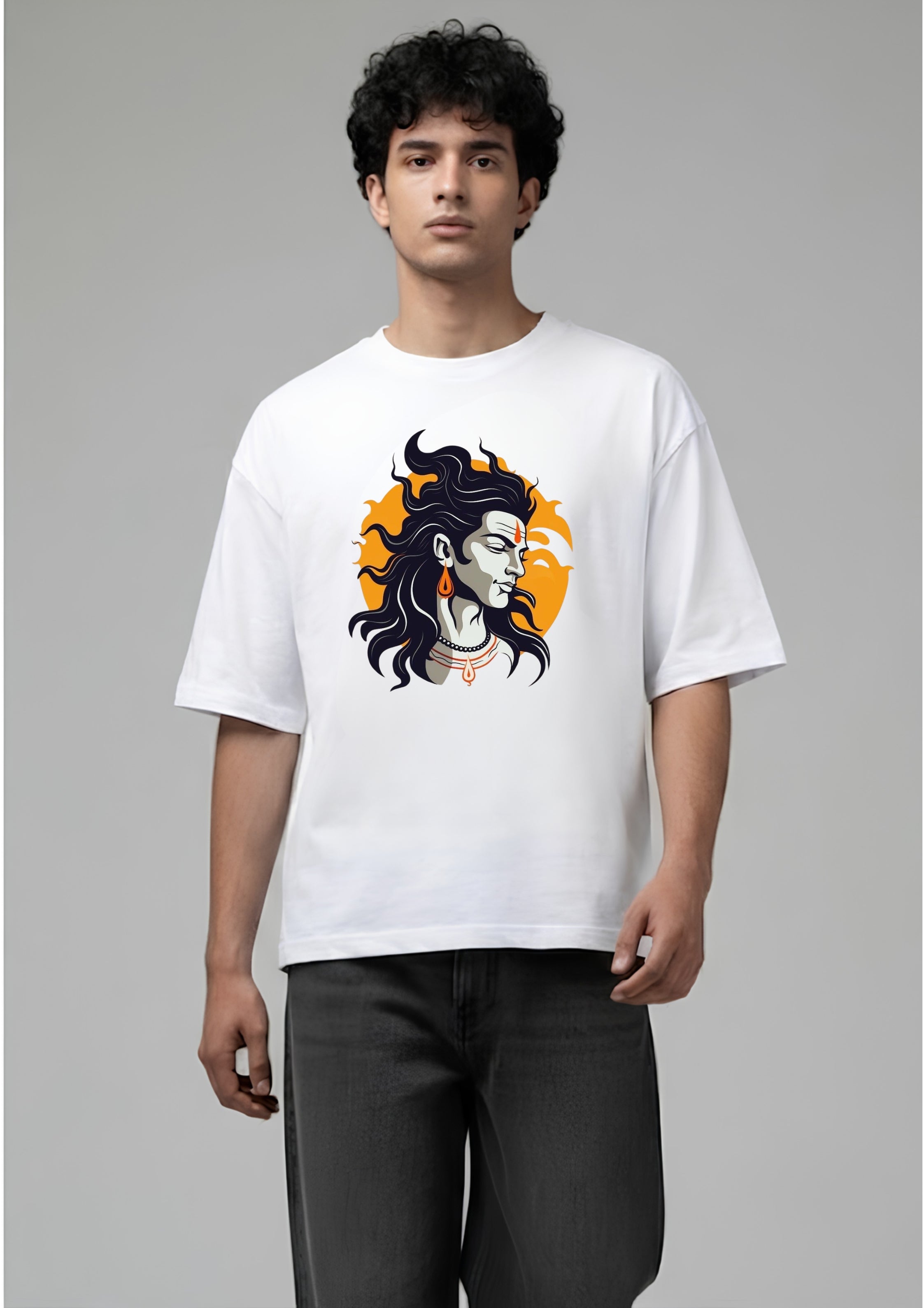 Mahadev Shiva Graphic Oversized T-Shirt | 220 GSM | 100% Cotton