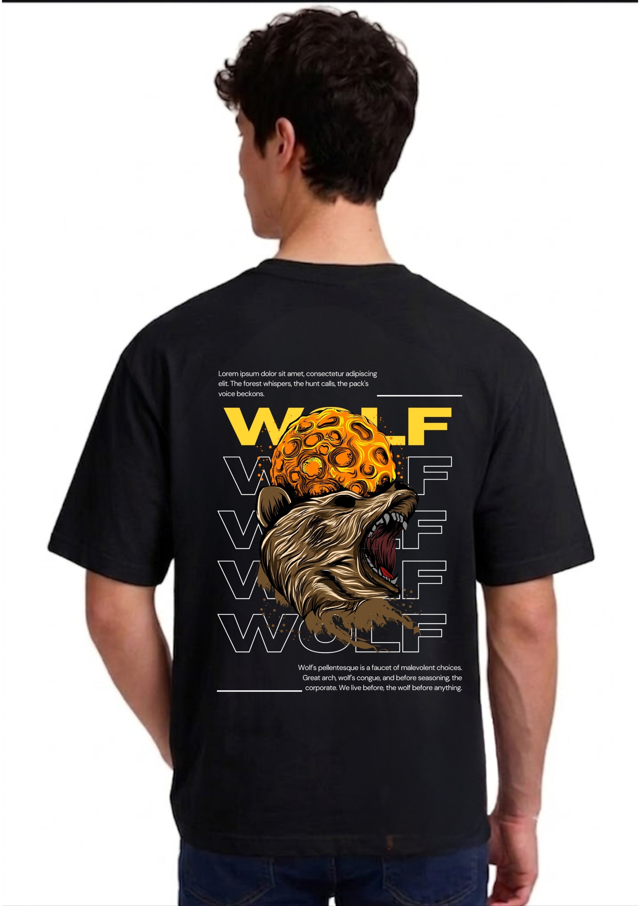 Wolf Moon Graphic Back Print