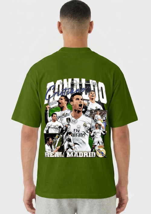 Cristiano Ronaldo Football Legend Graphic Oversized T-Shirt | 220 GSM | 100% Cotton