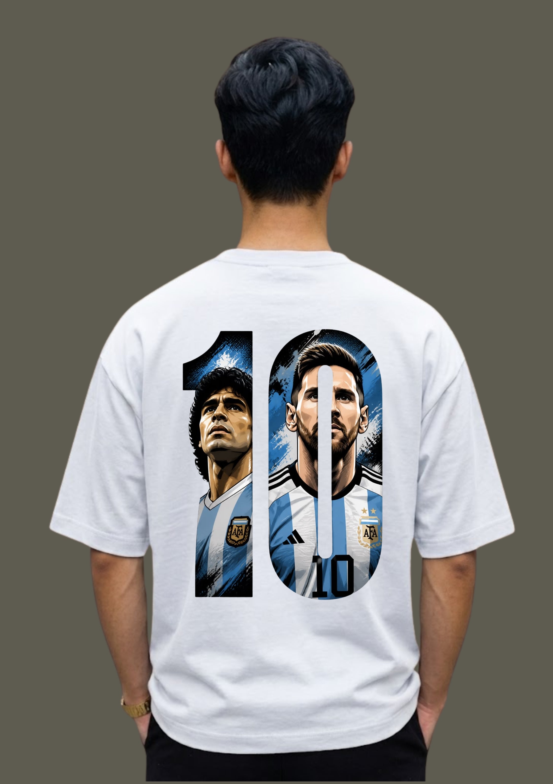 Football Legends No. 10 Graphic Oversized T-Shirt | 100% Cotton | 220 GSM