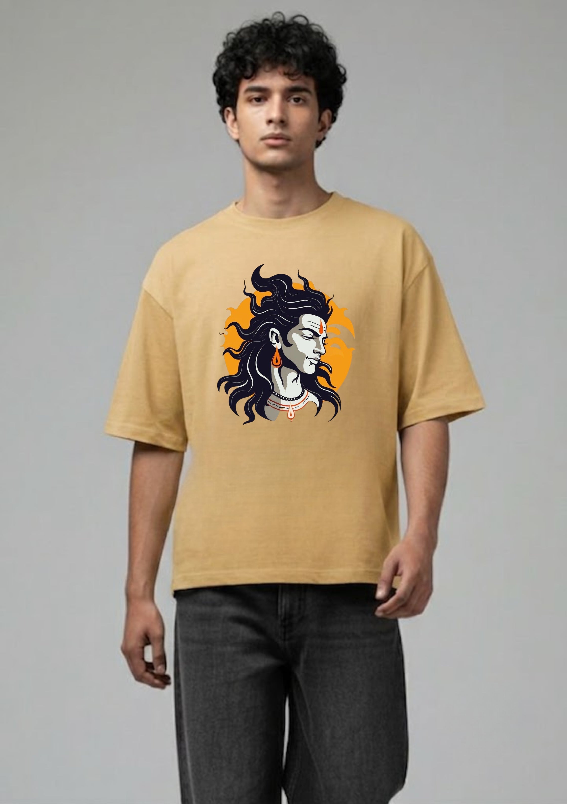 Mahadev Shiva Graphic Oversized T-Shirt | 220 GSM | 100% Cotton