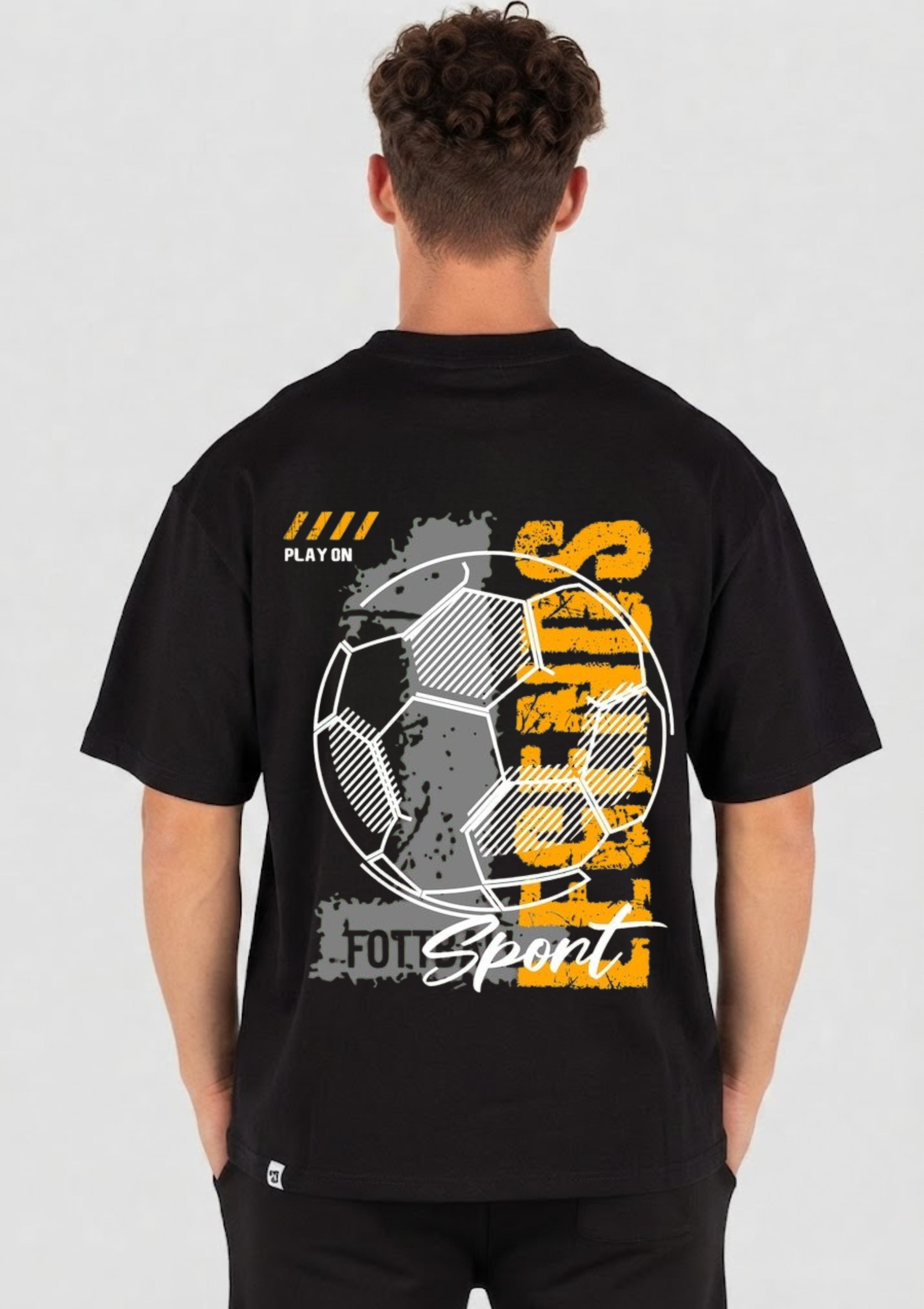 Football Sport Graphic Oversized T-Shirt | 220 GSM | 100% Cotton