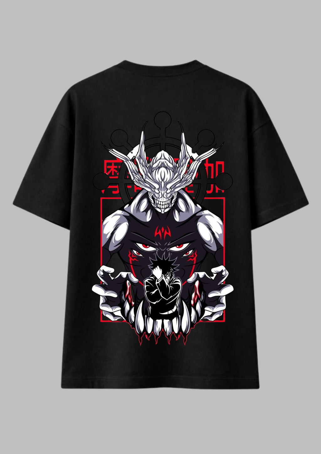Dark Demon Anime Graphic Oversized T-Shirt | 100% Cotton | 220 GSM