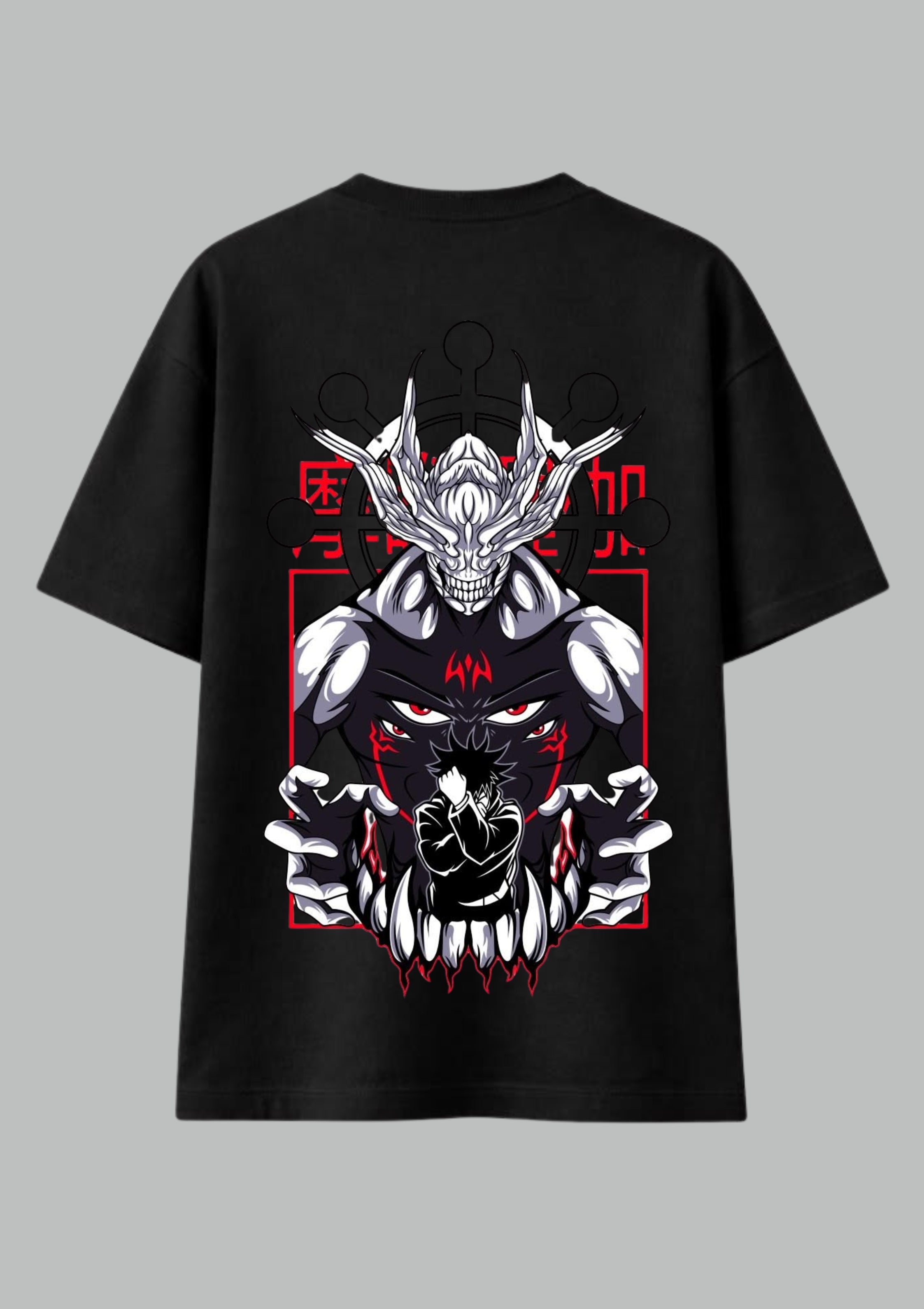 Dark Demon Anime Graphic Oversized T-Shirt | 100% Cotton | 220 GSM
