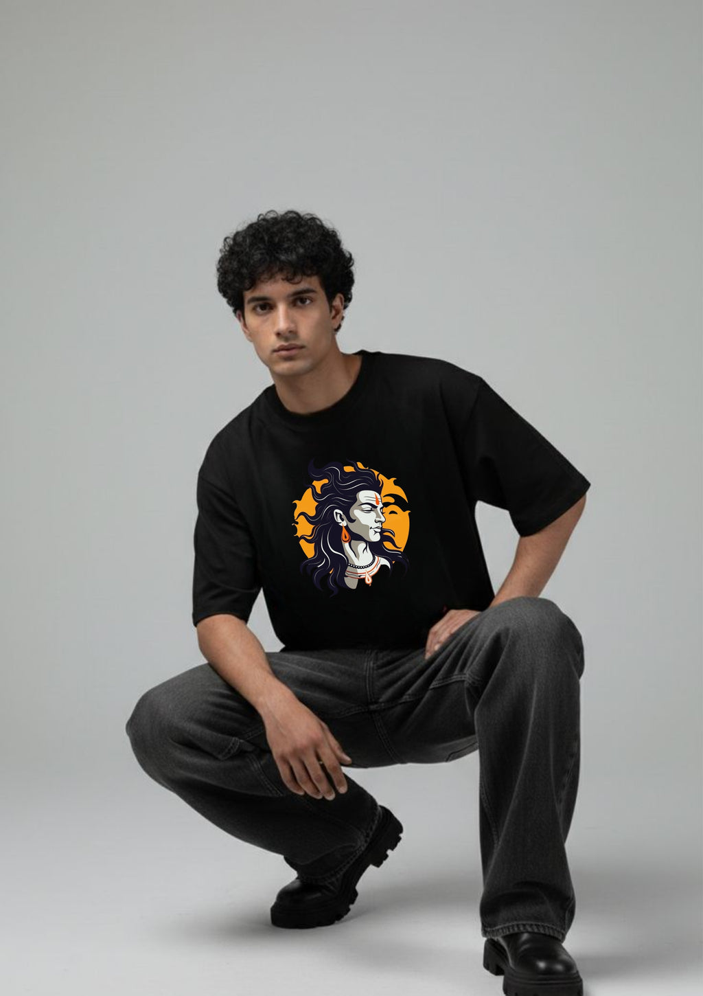 Mahadev Shiva Graphic Oversized T-Shirt | 220 GSM | 100% Cotton