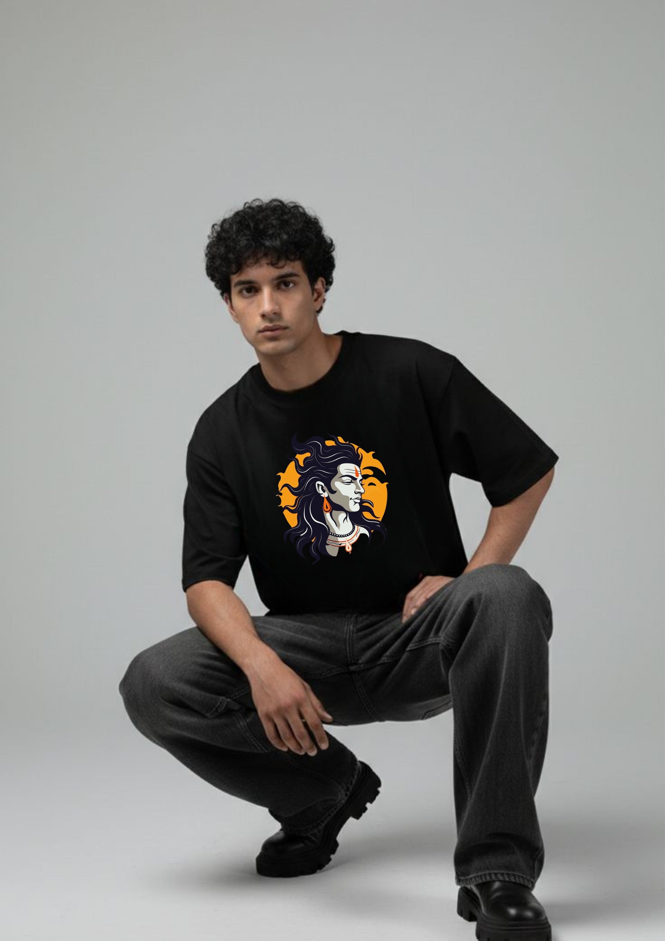 Mahadev Shiva Graphic Oversized T-Shirt | 220 GSM | 100% Cotton