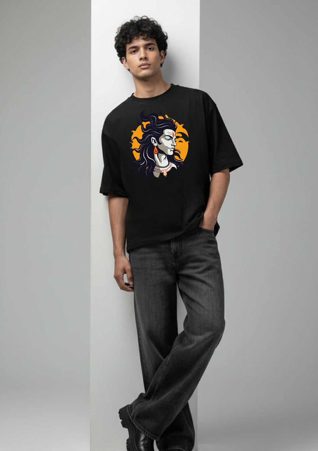 Mahadev Shiva Graphic Oversized T-Shirt | 220 GSM | 100% Cotton