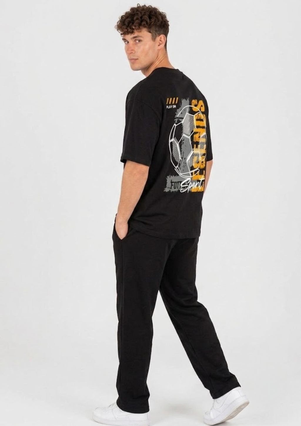 Football Sport Graphic Oversized T-Shirt | 220 GSM | 100% Cotton