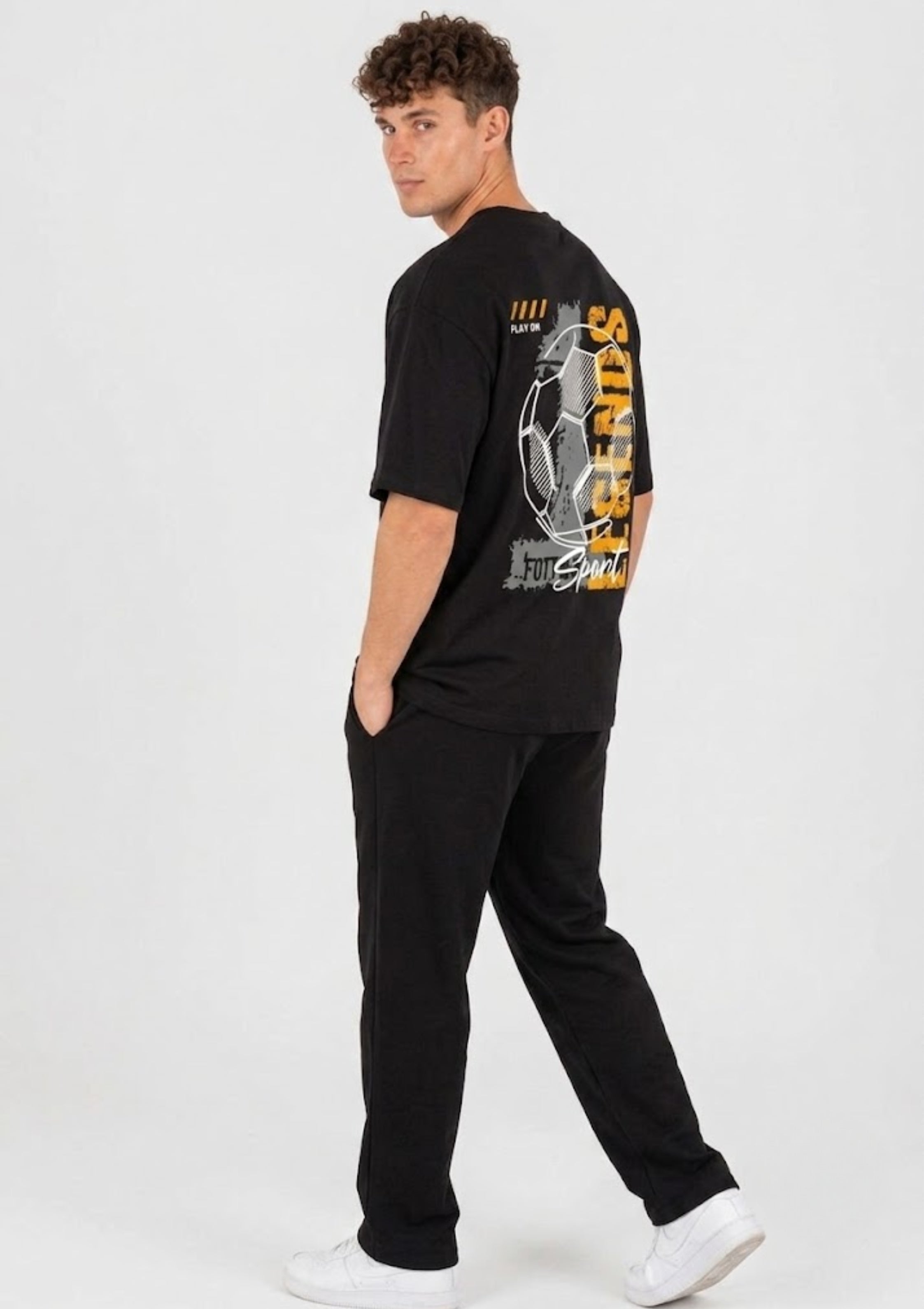 Football Sport Graphic Oversized T-Shirt | 220 GSM | 100% Cotton