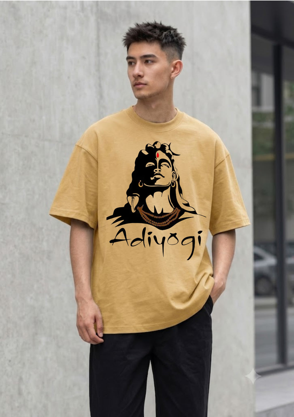 Adiyogi Mahadev Graphic Oversized T-Shirt | 100% Cotton | 220 GSM