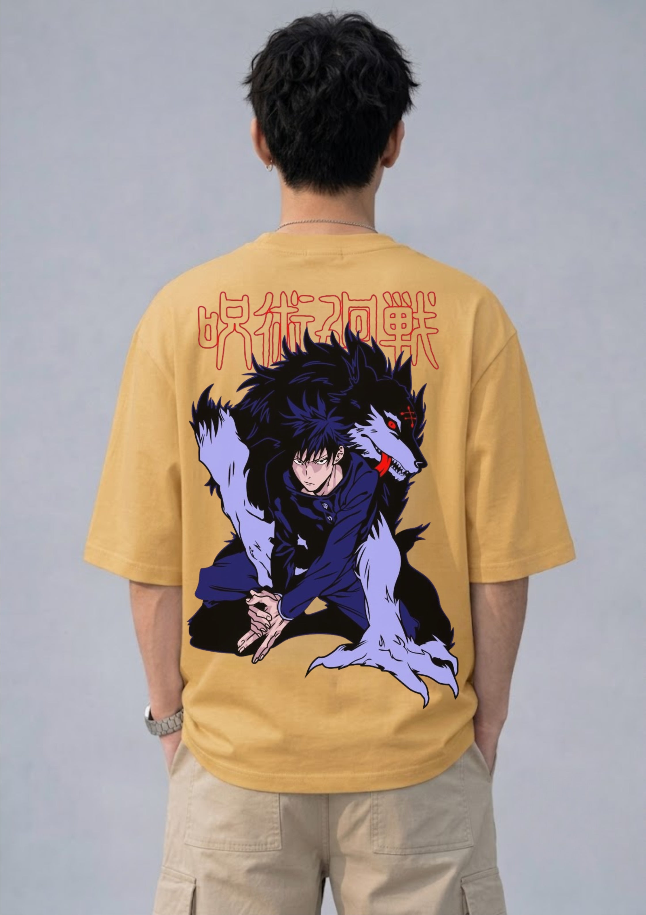 Shadow Wolf Anime Graphic Oversized T-Shirt | 100% Cotton | 220 GSM