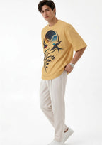Flying Birds Nature Graphic Oversized T-Shirt | 100% Cotton | 220 GSM