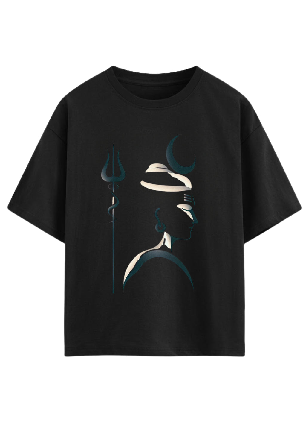 Mahadev Trishul Minimal Graphic Oversized T-Shirt | 100% Cotton | 220 GSM
