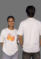 Zen Sunset Meditation Graphic Unisex Oversized T-Shirt | 100% Cotton | 220 GSM