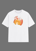 Zen Sunset Meditation Graphic Unisex Oversized T-Shirt | 100% Cotton | 220 GSM