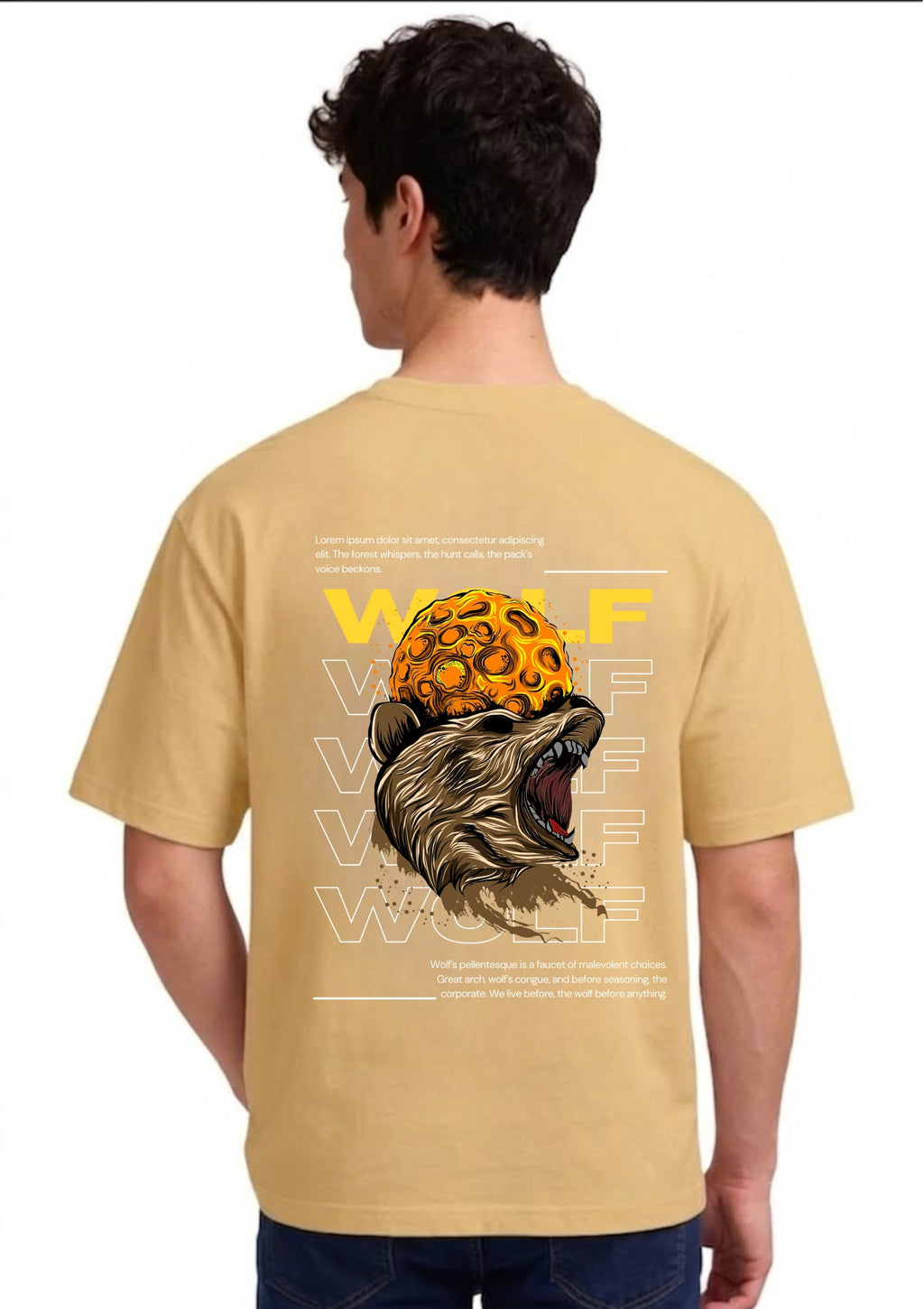 Wolf Moon Graphic Back Print