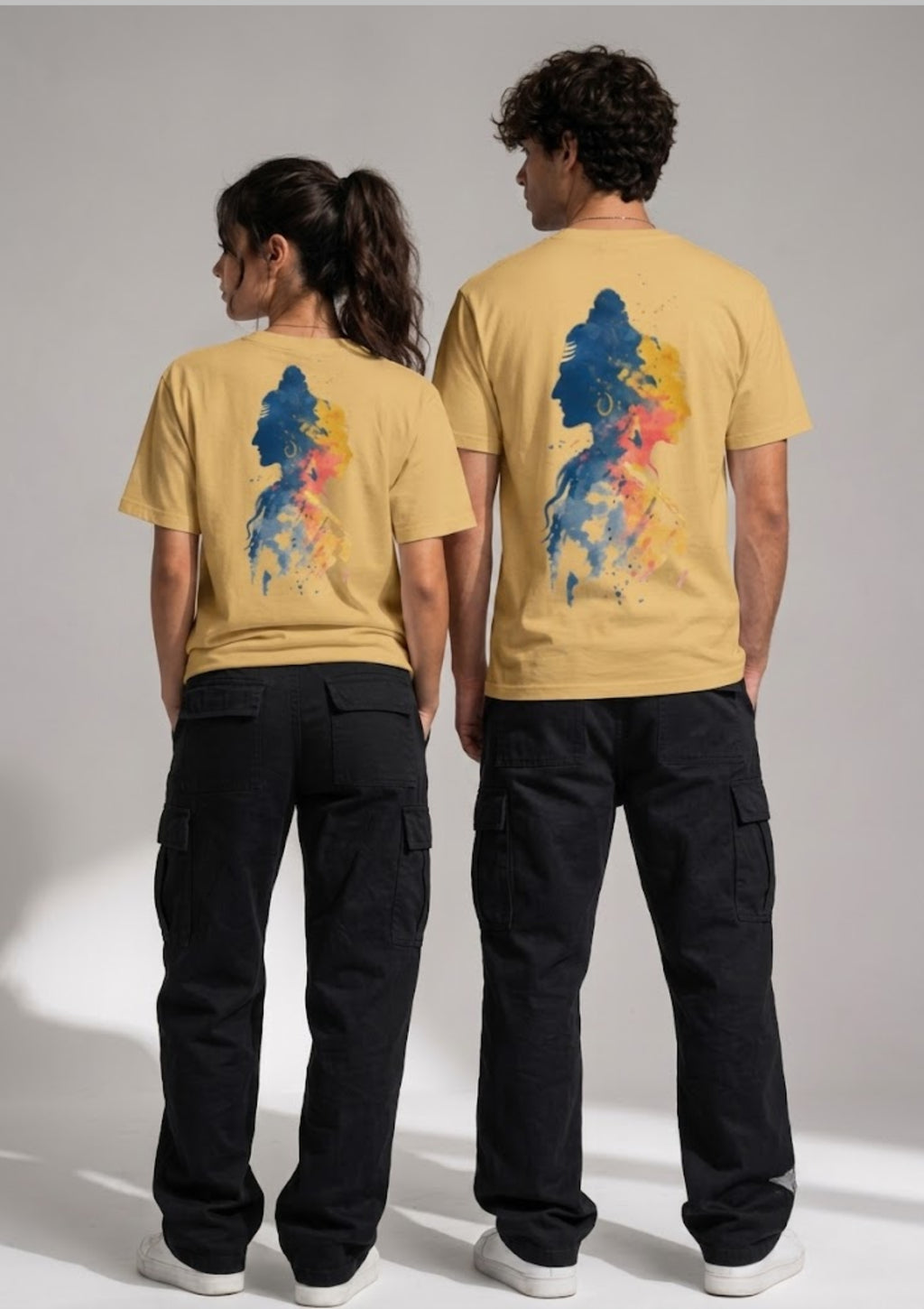Mahadev Watercolour Art Graphic Unisex Oversized T-Shirt | 220 GSM | 100% Cotton