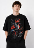 Floral Bird Graphic Oversized T-Shirt | 100% Cotton | 220 GSM